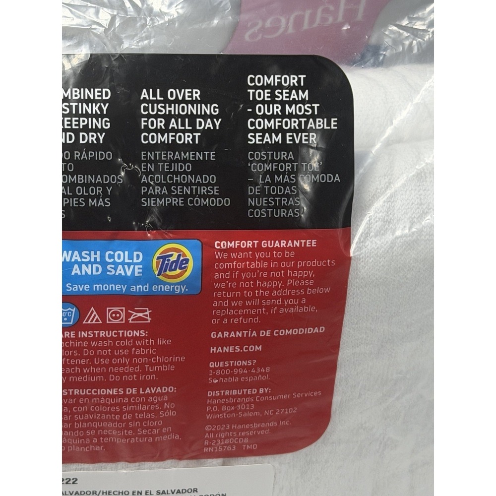 Hanes ~ 8-Pair White Over The Calf Tube Socks Cotton Blend Cushioned ~ Size 6-12 - Picture 8 of 12